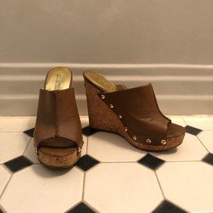 Michael Kors Cork + Leather Wedges